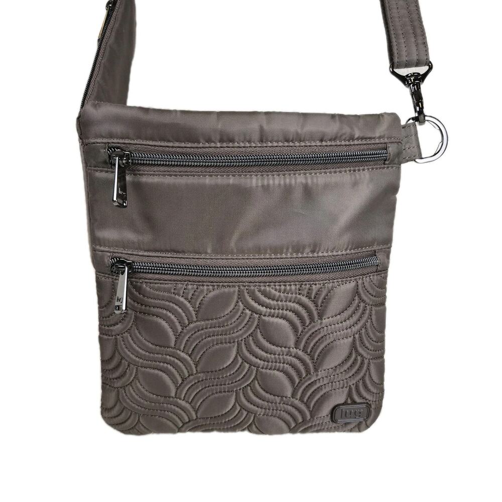 Lug Skipper Crossbody Bag RFID Quilted Purse Taupe Brn Adjustable Casual Travel - Picture 2 of 11